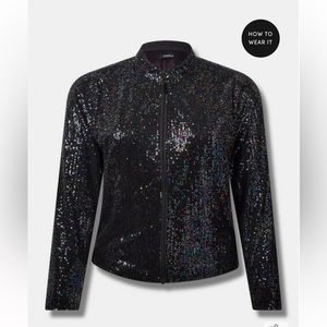 Torrid Sequin Moto Jacket